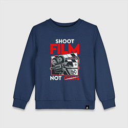 Свитшот хлопковый детский Снимай фильмы, цвет: тёмно-синий