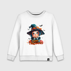 Детский свитшот Счастливого Хэллоуина - ведьмочка