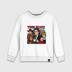 Свитшот хлопковый детский Twin Peaks Multi, цвет: белый