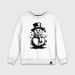 Свитшот хлопковый детский Зловещий снеговик, цвет: белый