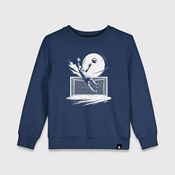 Свитшот хлопковый детский Вратарь в прыжке, цвет: тёмно-синий