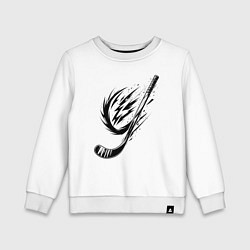 Свитшот хлопковый детский Динамичная клюшка, цвет: белый
