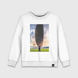 Свитшот хлопковый детский Прибытие, цвет: белый