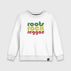 Свитшот хлопковый детский Roots rock reggae, цвет: белый