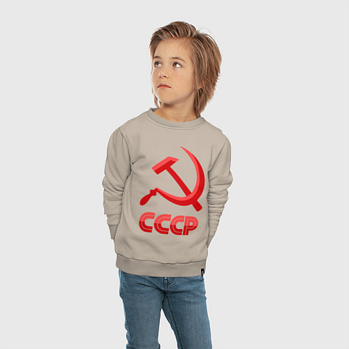 Детский свитшот СССР Логотип / Миндальный – фото 4