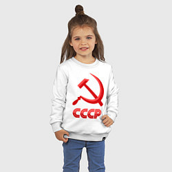Свитшот хлопковый детский СССР Логотип, цвет: белый — фото 2