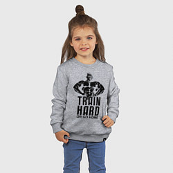Свитшот хлопковый детский Train hard or go home, цвет: меланж — фото 2