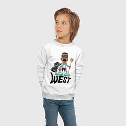 Свитшот хлопковый детский Kanye West Boy, цвет: белый — фото 2