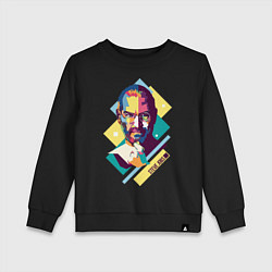 Свитшот хлопковый детский Steve Jobs Art, цвет: черный