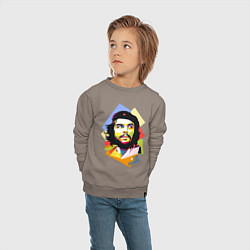 Свитшот хлопковый детский Che Guevara Art, цвет: утренний латте — фото 2