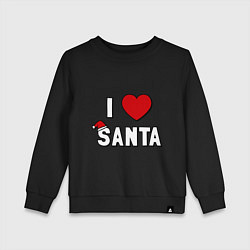 Свитшот хлопковый детский I love santa, цвет: черный