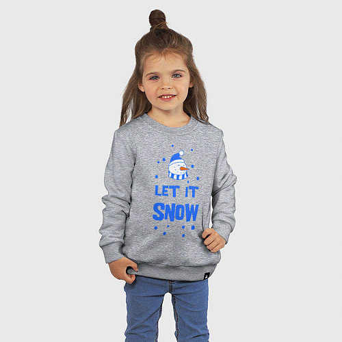 Детский свитшот Снеговик Let it snow / Меланж – фото 3