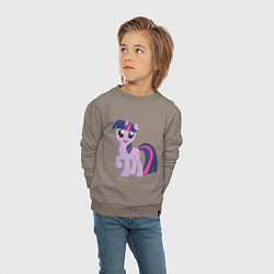 Свитшот хлопковый детский Пони Сумеречная Искорка, цвет: утренний латте — фото 2