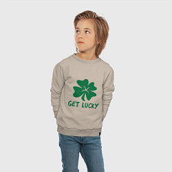 Свитшот хлопковый детский Get lucky, цвет: миндальный — фото 2