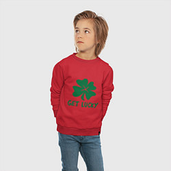 Свитшот хлопковый детский Get lucky, цвет: красный — фото 2