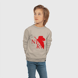 Свитшот хлопковый детский Евангелион NERV, цвет: миндальный — фото 2