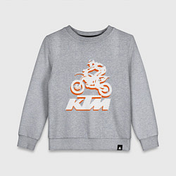 Свитшот хлопковый детский KTM белый, цвет: меланж