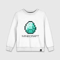 Свитшот хлопковый детский Minecraft Diamond, цвет: белый