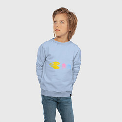 Свитшот хлопковый детский Pac-Man: Fast Eat, цвет: мягкое небо — фото 2