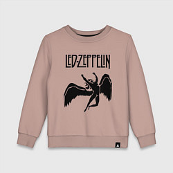 Свитшот хлопковый детский Led Zeppelin Swan, цвет: пыльно-розовый