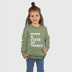 Свитшот хлопковый детский Together in A State of Trance, цвет: авокадо — фото 2