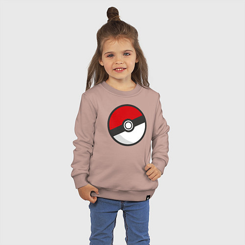 Детский свитшот Pokeball / Пыльно-розовый – фото 3