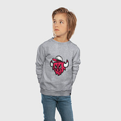 Свитшот хлопковый детский Chicago Bulls (в кепке), цвет: меланж — фото 2