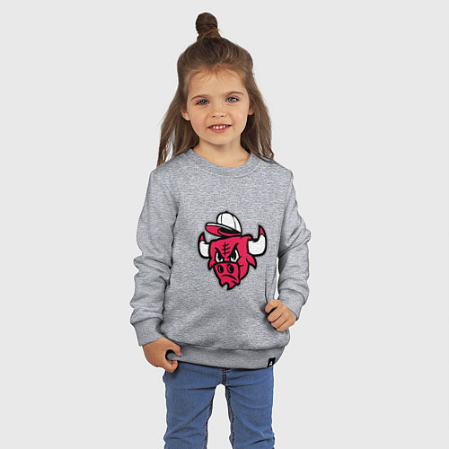 Детский свитшот Chicago Bulls (в кепке) / Меланж – фото 3