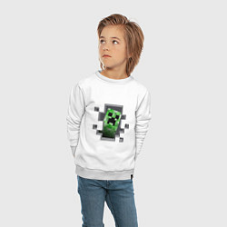 Свитшот хлопковый детский Creeper Inside, цвет: белый — фото 2