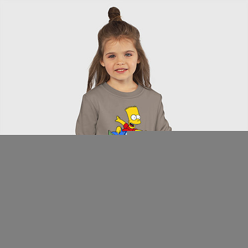 Детский свитшот Барт на скейте / Утренний латте – фото 3