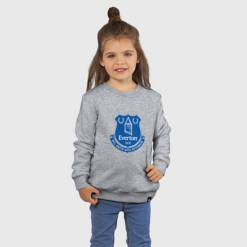 Детский свитшот Эвертон logo - nil satis nisi optimum / Меланж – фото 3