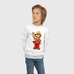 Свитшот хлопковый детский Super Mario, цвет: белый — фото 2
