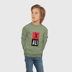 Свитшот хлопковый детский Ali by boxcluber, цвет: авокадо — фото 2