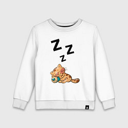Свитшот хлопковый детский Котик спит, цвет: белый