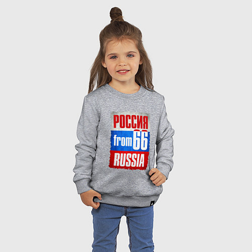 Детский свитшот Russia: from 66 / Меланж – фото 3