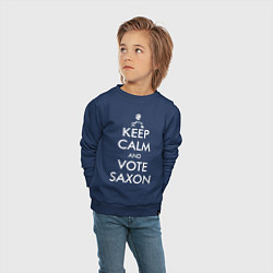 Свитшот хлопковый детский Keep Calm & Vote Saxon, цвет: тёмно-синий — фото 2