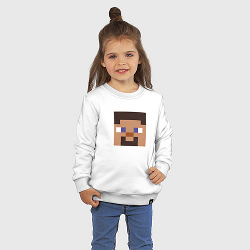 Детский свитшот Minecraft: Man Face / Белый – фото 3