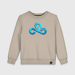 Свитшот хлопковый детский Cloud9 Foil Металлический эффект, цвет: миндальный