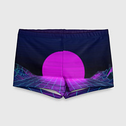 Плавки для мальчика Закат розового солнца Vaporwave Психоделика, цвет: 3D-принт