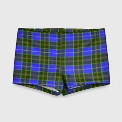 Плавки для мальчика Ткань Шотландка сине-зелёная, цвет: 3D-принт
