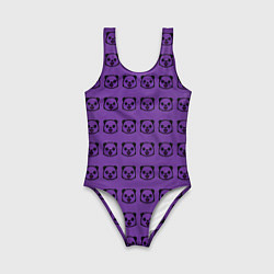 Купальник для девочки Purple Panda, цвет: 3D-принт
