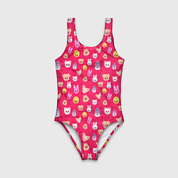 Купальник для девочки Skzoo pattern pink, цвет: 3D-принт