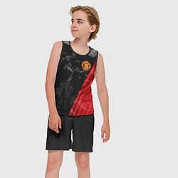 Майка-безрукавка детская FC Manchester United: Abstract, цвет: 3D-черный — фото 2