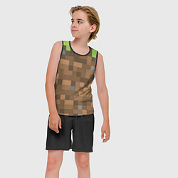Майка-безрукавка детская Minecraft камуфляж, цвет: 3D-черный — фото 2
