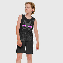 Майка-безрукавка детская ЭНДЕРМЕН МАЙНКРАФТ MINECRAFT, цвет: 3D-черный — фото 2