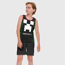 Майка-безрукавка детская Minecraft - green creeper, цвет: 3D-красный — фото 2