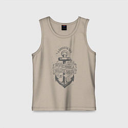 Майка детская хлопок Гладкое море, цвет: миндальный