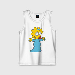 Майка детская хлопок Maggie Simpson, цвет: белый
