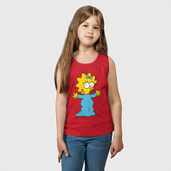 Майка детская хлопок Maggie Simpson, цвет: красный — фото 2