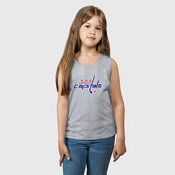 Майка детская хлопок Washington Capitals, цвет: меланж — фото 2